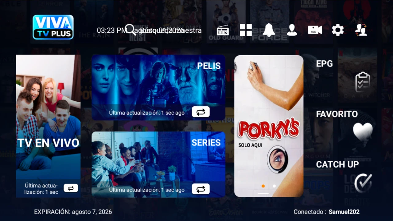 Vista de VIVA TV LITE