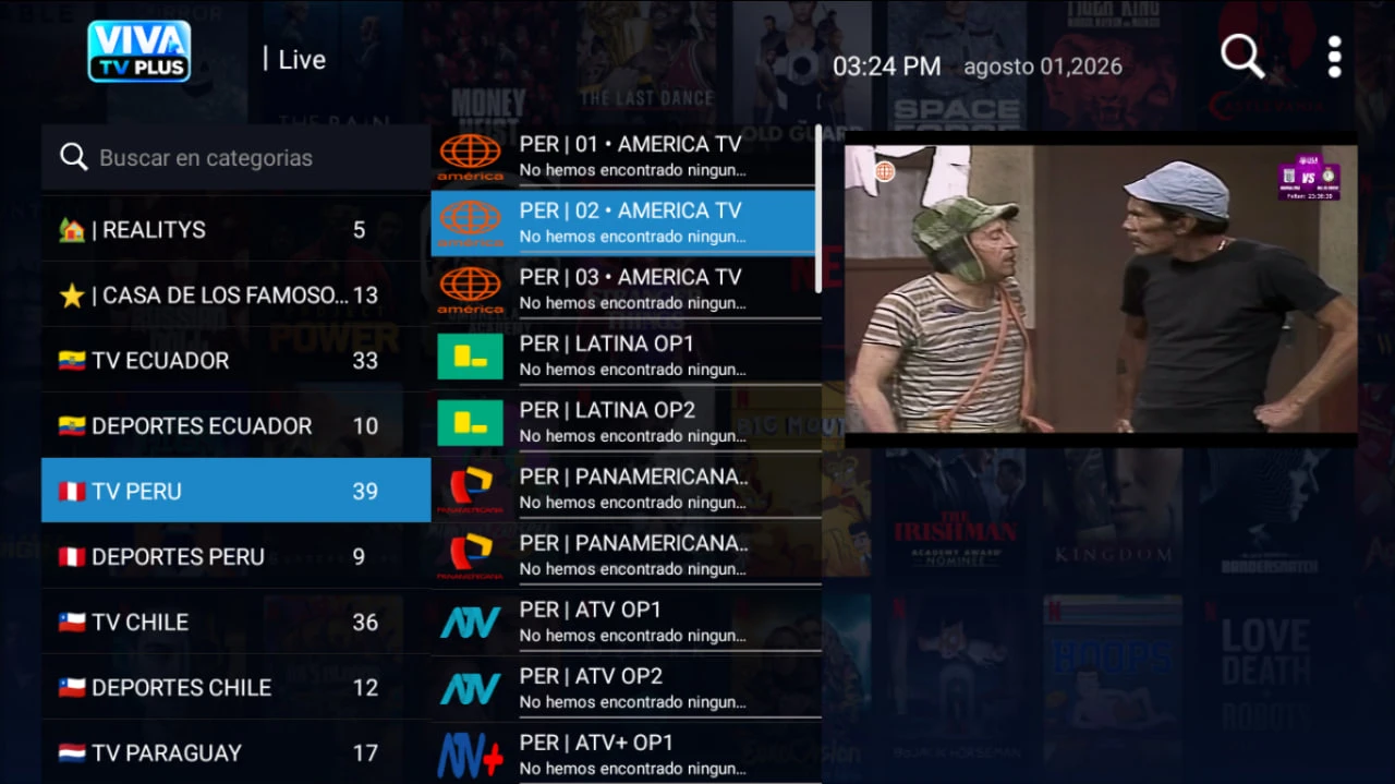 Vista de VIVA TV LITE